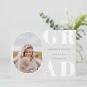 GRAD Rounded Foto Frame Abschluss Einladung (Stehend Vorderseite)