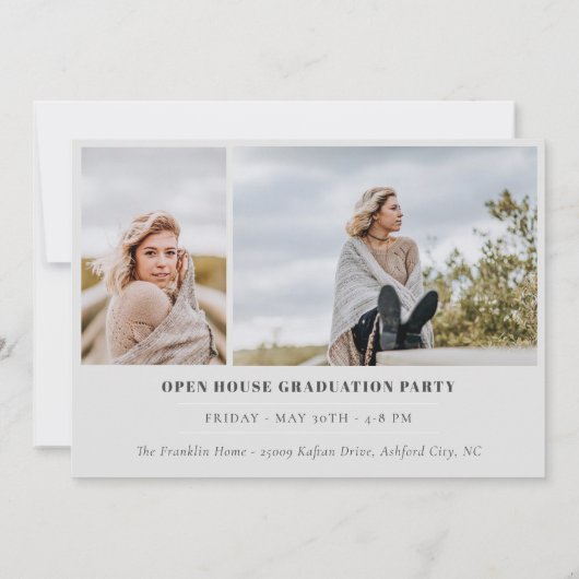 GRAD Rounded Foto Frame Abschluss Einladung (Rückseite)