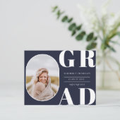 GRAD Rounded Foto Frame Abschluss Einladung Postkarte (Stehend Vorderseite)