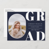 GRAD Rounded Foto Frame Abschluss Einladung Postkarte (Vorne/Hinten)