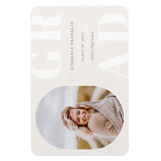 GRAD Rounded Foto Frame Abschluss Magnet (Vertikal)