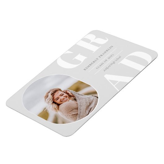 GRAD Rounded Foto Frame Abschluss Magnet (Linke Seite)