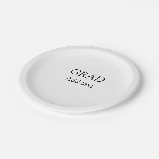 Grad schlicht minimaler Abschluss elegante moderne Pappteller (Schrägansicht)