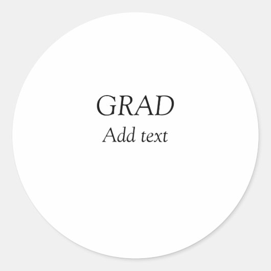 Grad schlicht minimaler Abschluss elegante moderne Runder Aufkleber (Vorderseite)