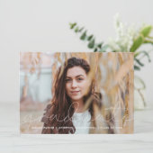 Grad-Script-Foto-Graduate-Ankündigung Card_ash Ankündigung (Stehend Vorderseite)