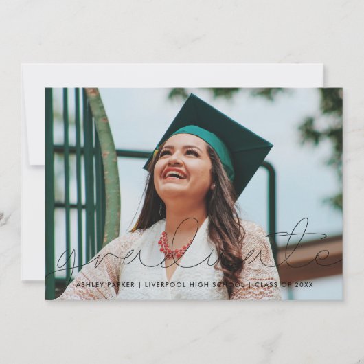 Grad Script Foto Graduate Ankündigung Card_Rauch (Vorderseite)