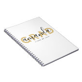 Grad Script Name Personalisiert Gold Black Modern Notizblock (Rechte Seite)