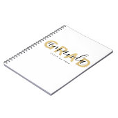Grad Script Name Personalisiert Gold Black Modern Notizblock (Linke Seite)