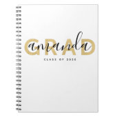 Grad Script Name Personalisiert Gold Black Modern Notizblock (Vorderseite)