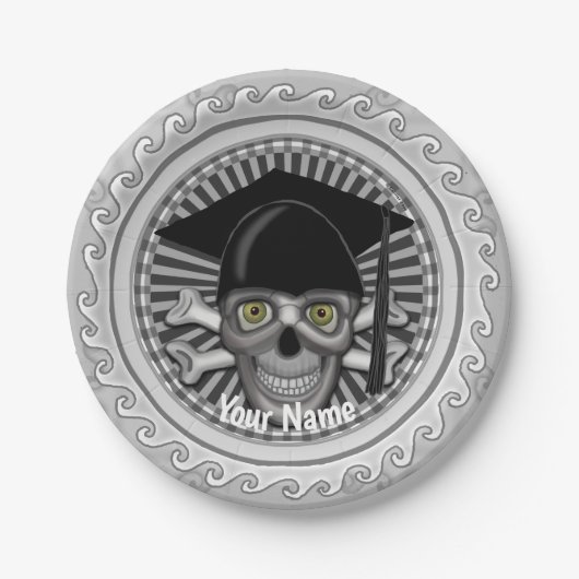 Grad-Skull-Papierteller Pappteller (Vorderseite)