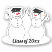 Grad Snowmen Abschluss Aufkleber (Vorderseite)