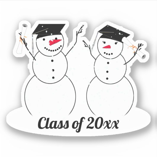 Grad Snowmen Abschluss Aufkleber (Vorderseite)