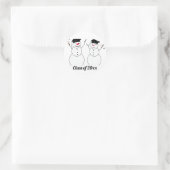 Grad Snowmen Abschluss Runder Aufkleber (Tasche)