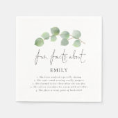 Grad Spaß Fakten Eukalyptus Name 2024 Abschluss Serviette (Vorderseite)