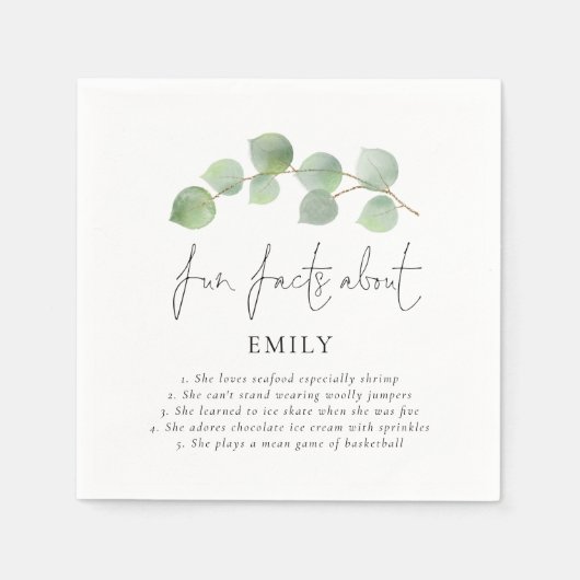 Grad Spaß Fakten Eukalyptus Name 2024 Abschluss Serviette (Vorderseite)