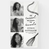 Grad Tassel 3 Foto Abschluss Banner (Vertikal)