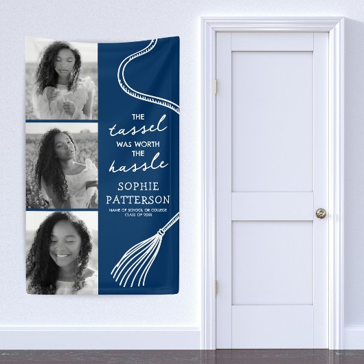 Grad Tassel 3 Foto Blue Abschluss Banner
