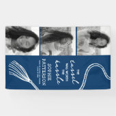 Grad Tassel 3 Foto Blue Abschluss Banner (Horizontal)