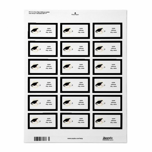 Grad-Tilt auf schwarzem Hintergrund Adressaufkleber (Vorne)