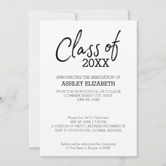 Grad Trendy Abschluss - Ankündigung eines vertikal (Rückseite)