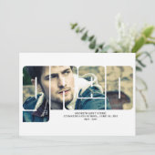 Grad Typografie 2 Foto Abschluss Ankündigung (Stehend Vorderseite)