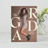 GRAD Typografie Custom Foto Abschluss Ankündigung (Stehend Vorderseite)