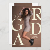 GRAD Typografie Custom Foto Abschluss Ankündigung (Vorne/Hinten)