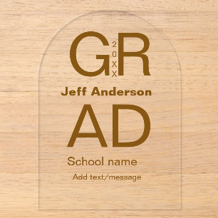 Grad Typografie modern Abschluss einfach minimal c Acryleinladungen