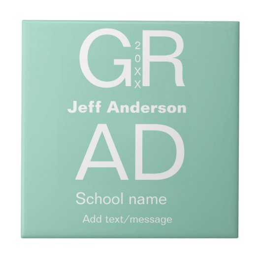 Grad Typografie modern Abschluss einfach minimal c Fliese (Vorderseite)