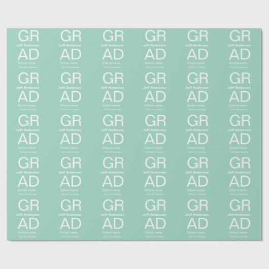 Grad Typografie modern Abschluss einfach minimal c Geschenkpapier (Flach)