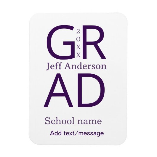 Grad Typografie modern Abschluss einfach minimal c Magnet (Vertikal)