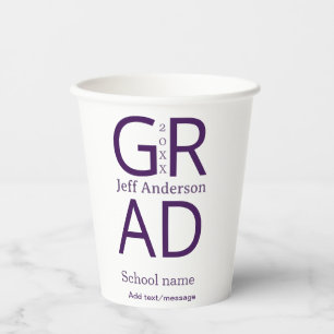 Grad Typografie modern Abschluss einfach minimal c Pappbecher