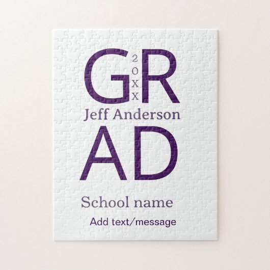 Grad Typografie modern Abschluss einfach minimal c Puzzle (Vertikal)