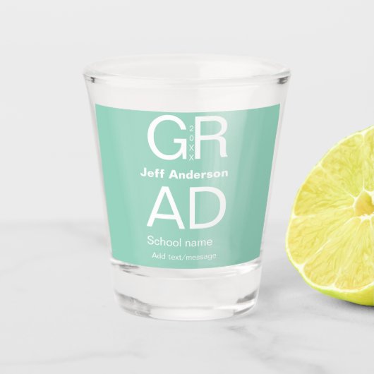 Grad Typografie modern Abschluss einfach minimal c Schnapsglas (Vorderseite)
