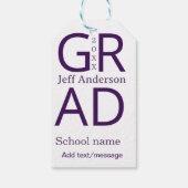 Grad Typografie modern Abschluss einfach minimal Geschenkanhänger (Rückseite)