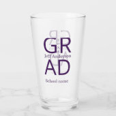 Grad Typografie moderne Abschlussfeier einfach min Glas (Rückseite)