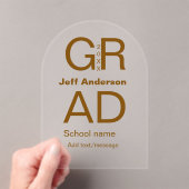 Grad Typografie Moderner Abschluss einfach minimal Acryleinladungen (Insitu (Handheld))