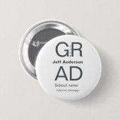 Grad Typografie Moderner Abschluss einfach minimal Button (Vorne & Hinten)