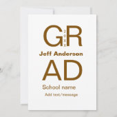 Grad Typografie Moderner Abschluss einfach minimal Einladung (Rückseite)