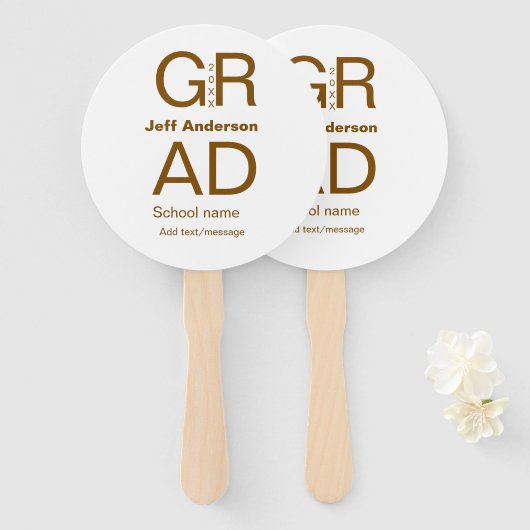 Grad Typografie Moderner Abschluss einfach minimal Fächer (Vorne und Hinten)