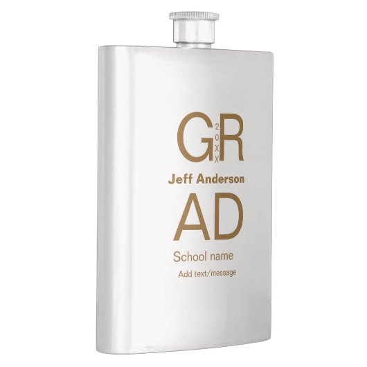 Grad Typografie Moderner Abschluss einfach minimal Flachmann (Rechts)