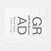 Grad Typografie Moderner Abschluss einfach minimal Fleecedecke (Vorderseite (Horizontal))