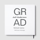 Grad Typografie Moderner Abschluss einfach minimal Gästebuch (Rückseite)