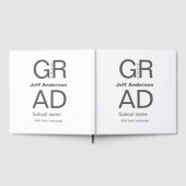 Grad Typografie Moderner Abschluss einfach minimal Gästebuch (Voll)