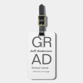 Grad Typografie Moderner Abschluss einfach minimal Gepäckanhänger (Vorderseite vertikal)