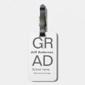 Grad Typografie Moderner Abschluss einfach minimal Gepäckanhänger (Rückseite vertikal)