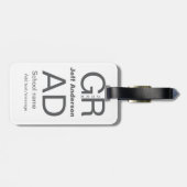 Grad Typografie Moderner Abschluss einfach minimal Gepäckanhänger (Rückseite horizontal)