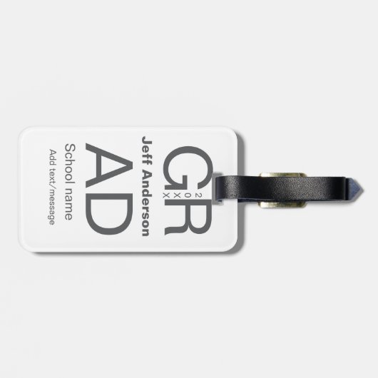 Grad Typografie Moderner Abschluss einfach minimal Gepäckanhänger (Rückseite horizontal)