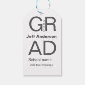 Grad Typografie Moderner Abschluss einfach minimal Geschenkanhänger (Rückseite)
