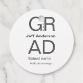 Grad Typografie Moderner Abschluss einfach minimal Geschenkanhänger (Rückseite)